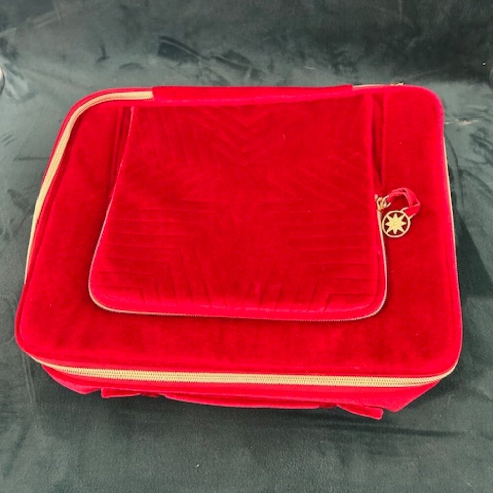 Red Velvet Cosmetic Zip Around Bag